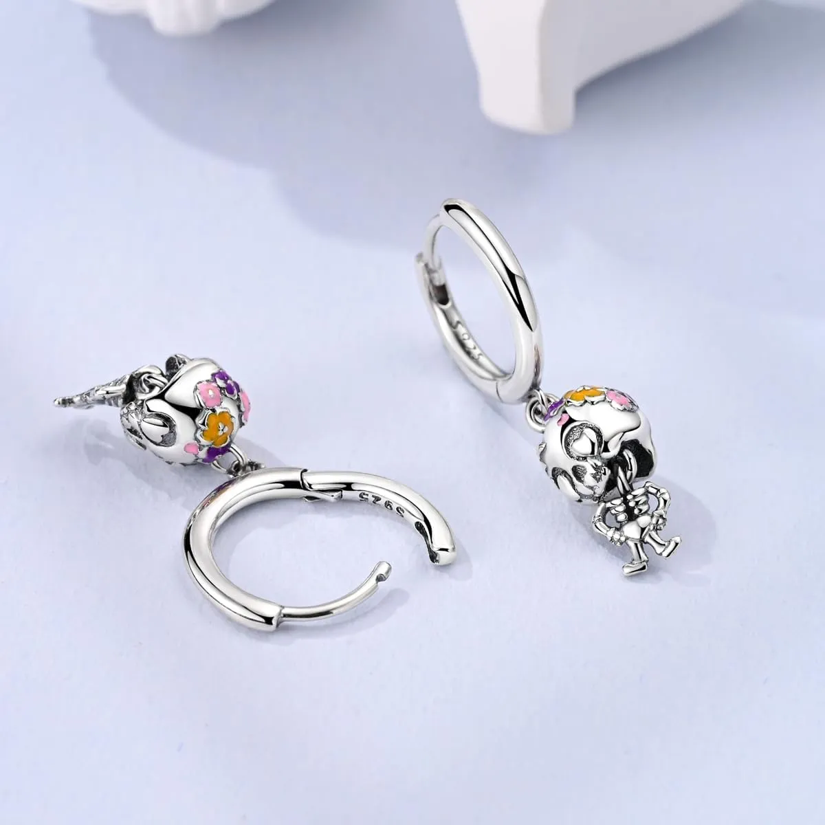 925 Sterling Silver Butterfly Earrings for Women, Moon and Star Dangle Hoop Earrings Colorful Cubic Zirconia Earrings Silver Hoops Jewelry Gifts