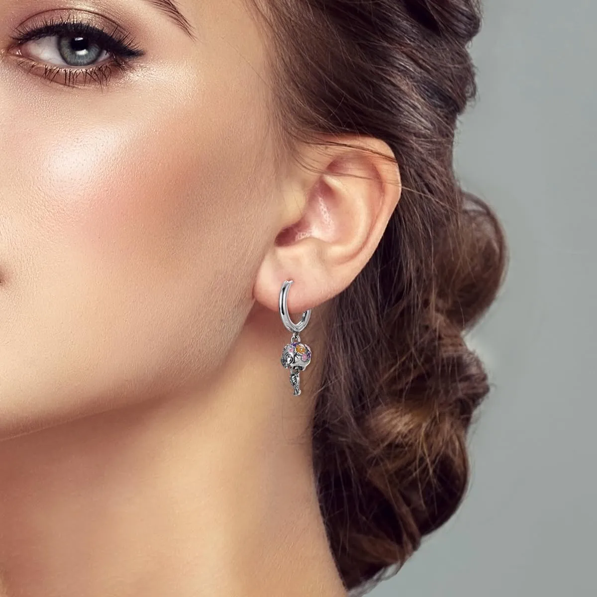 925 Sterling Silver Butterfly Earrings for Women, Moon and Star Dangle Hoop Earrings Colorful Cubic Zirconia Earrings Silver Hoops Jewelry Gifts