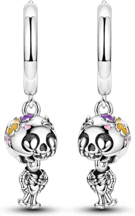 925 Sterling Silver Butterfly Earrings for Women, Moon and Star Dangle Hoop Earrings Colorful Cubic Zirconia Earrings Silver Hoops Jewelry Gifts