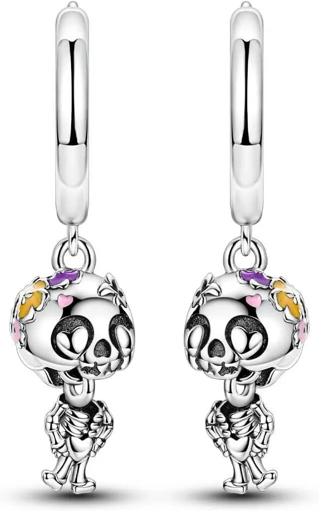 925 Sterling Silver Butterfly Earrings for Women, Moon and Star Dangle Hoop Earrings Colorful Cubic Zirconia Earrings Silver Hoops Jewelry Gifts