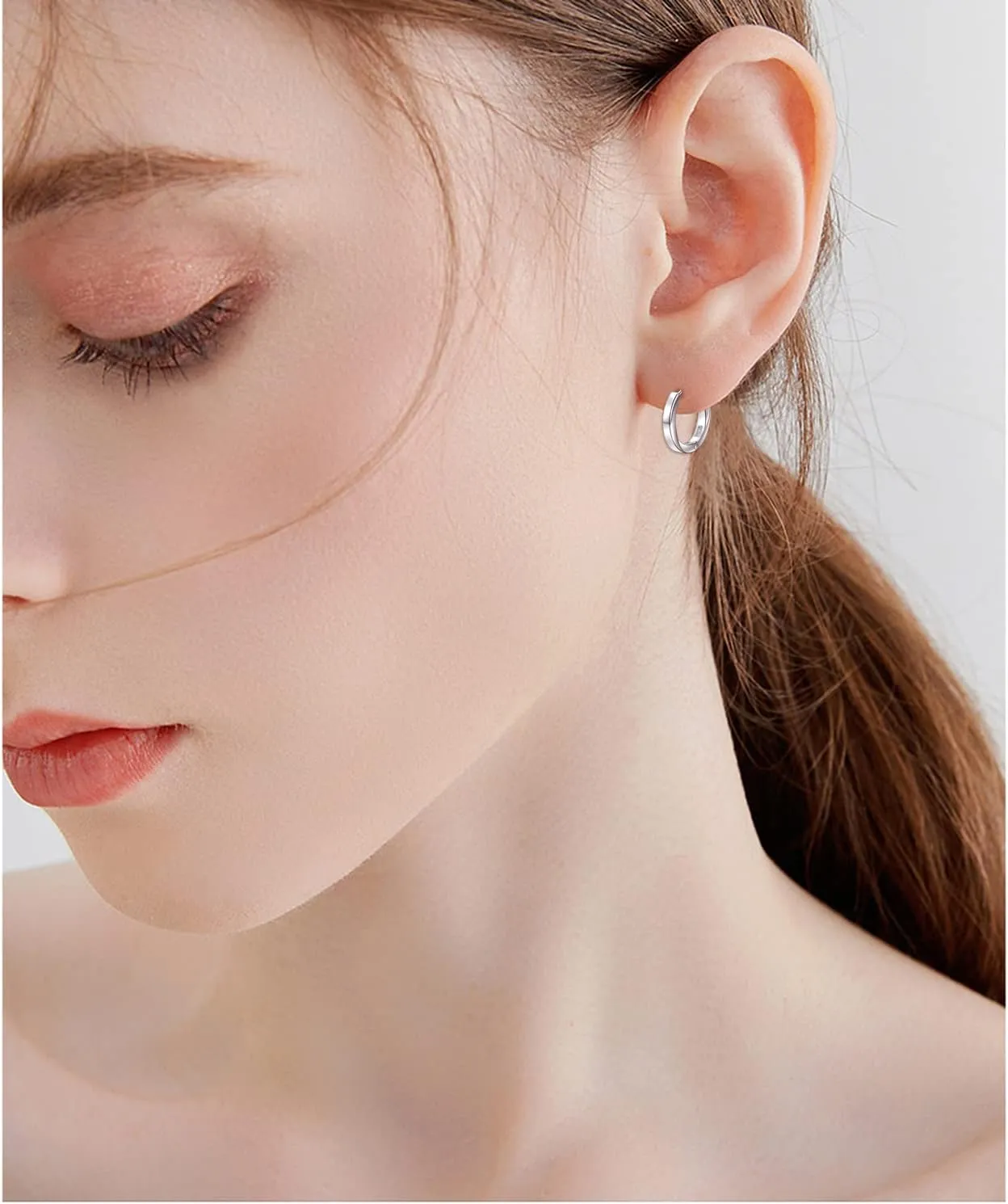 925 Sterling Silver Huggie Hoop Earrings Dainty Lever Back Dangle Drop Earrings for Women Men Girls Jewelry Gift