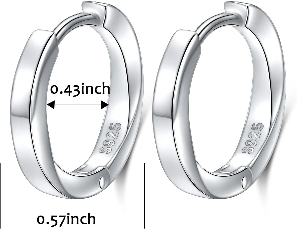 925 Sterling Silver Huggie Hoop Earrings Dainty Lever Back Dangle Drop Earrings for Women Men Girls Jewelry Gift