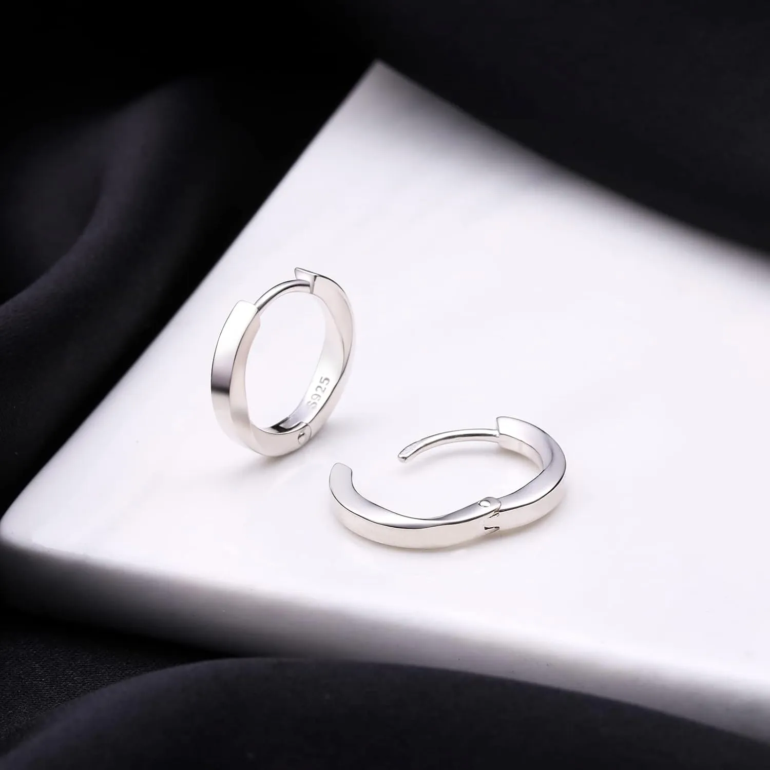 925 Sterling Silver Huggie Hoop Earrings Dainty Lever Back Dangle Drop Earrings for Women Men Girls Jewelry Gift