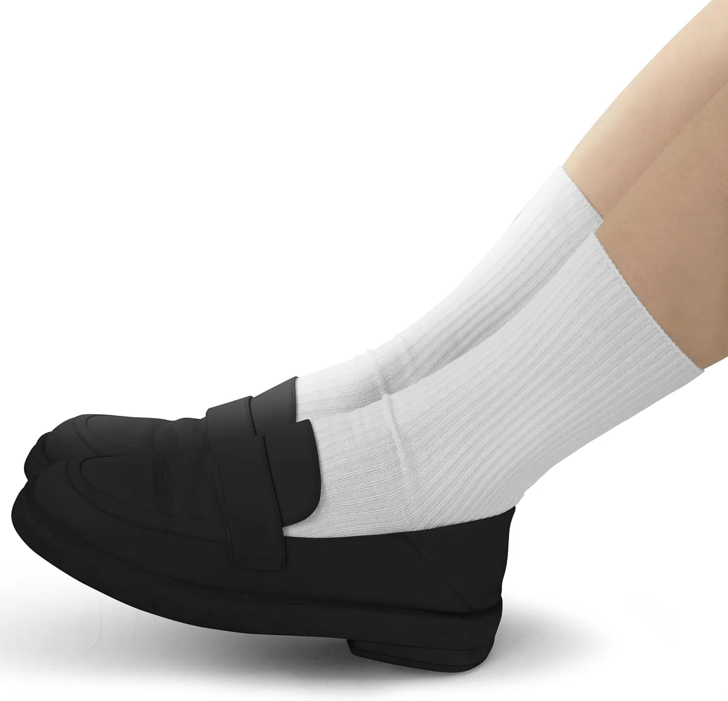BomKinta Calf Socks for Women - Thin Solid Cotton Crew Socks - Casual Cute Above Ankle Sock