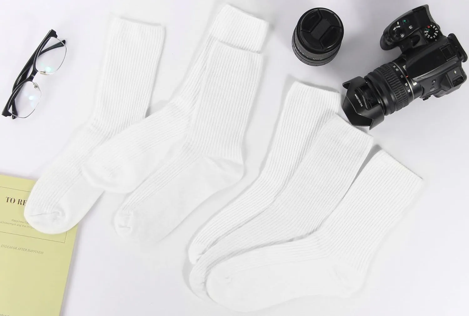 BomKinta Calf Socks for Women - Thin Solid Cotton Crew Socks - Casual Cute Above Ankle Sock