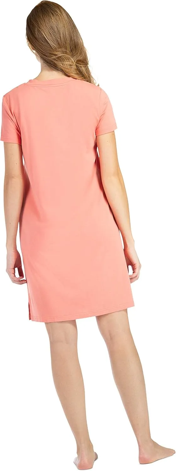 Fishers Finery Women's Organic Cotton and Rayon Blend Short Sleeve Sleep Dress Sleep Shirt