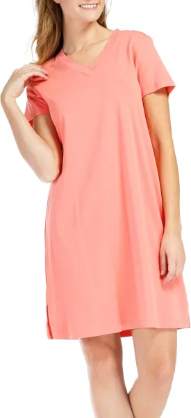 Fishers Finery Women's Organic Cotton and Rayon Blend Short Sleeve Sleep Dress Sleep Shirt