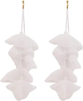 Floral Chiffon Earrings for Women - Tiered Flower Statement Tassel Earrings Long Chandelier Drop Dangle Earrings for Daily Dresses Wedding Holiday Party