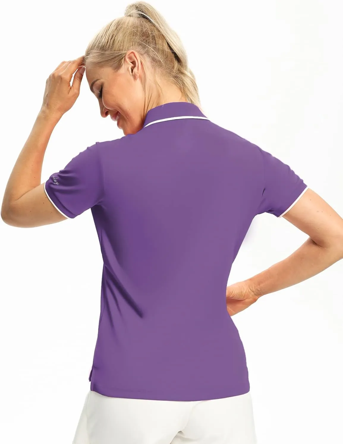 Hiverlay Women Golf Shirts Polo Shirts for Women UPF 50  Lightweight Quick-Dry Collared Tennis Daily Shirts Work Tops