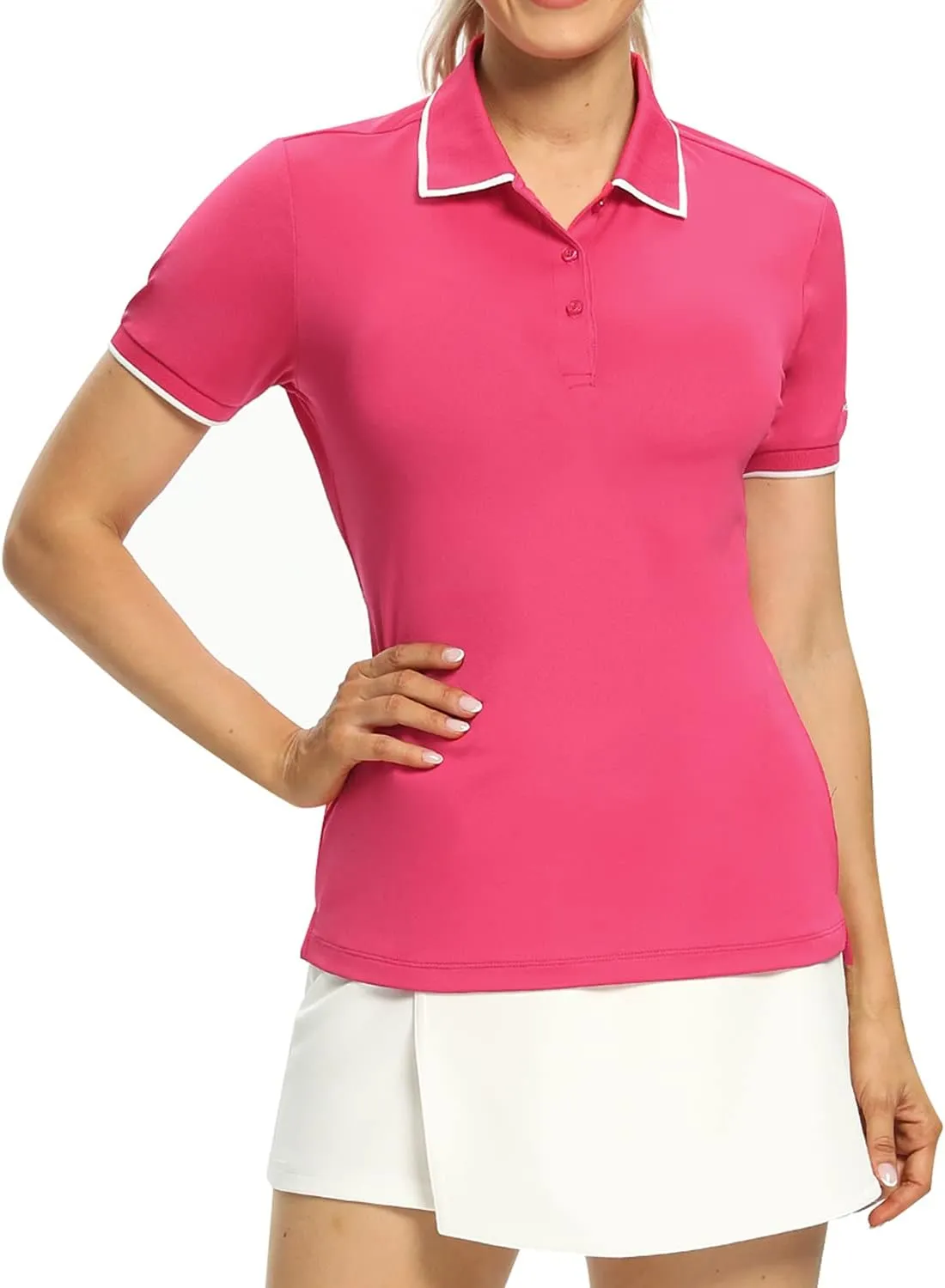 Hiverlay Women Golf Shirts Polo Shirts for Women UPF 50  Lightweight Quick-Dry Collared Tennis Daily Shirts Work Tops