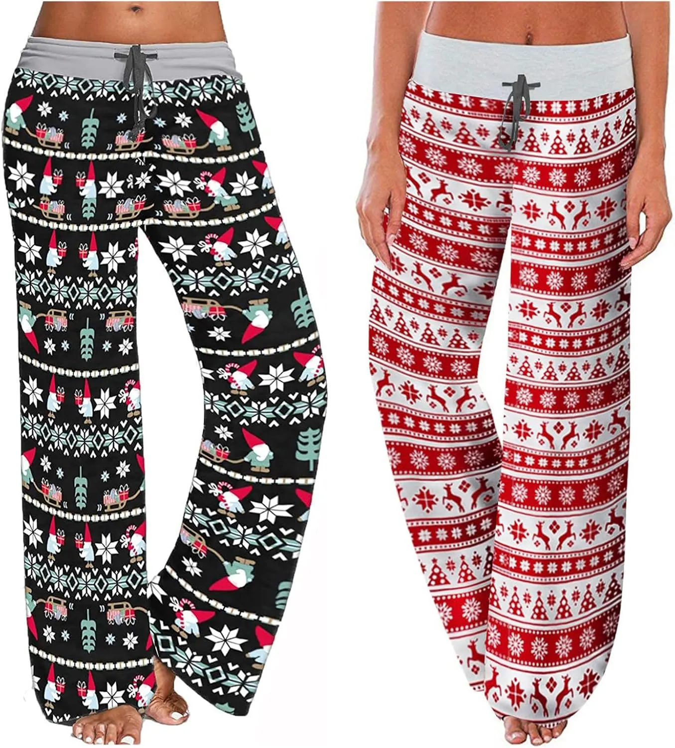 iniber Women's Comfy Pajama Pants Long Casual Drawstring Palazzo Lounge Pants Soft Wide Leg Bottoms
