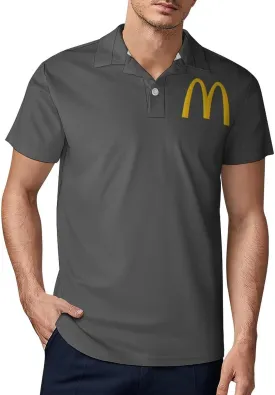 Men's Logo Polo T Shirt Short Sleeve T-Shirts for Men Teens Boys Round Neck Tshirt Merch Work Daily Clothes Uniform Tops