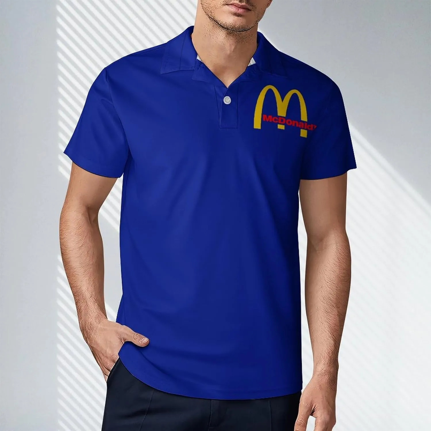 Men's Logo Polo T Shirt Short Sleeve T-Shirts for Men Teens Boys Round Neck Tshirt Merch Work Daily Clothes Uniform Tops