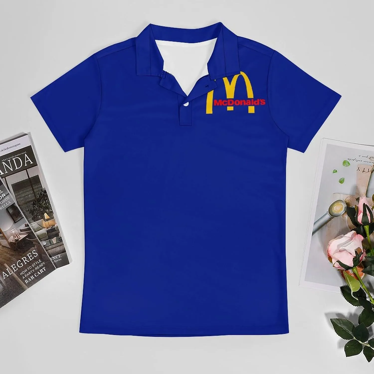 Men's Logo Polo T Shirt Short Sleeve T-Shirts for Men Teens Boys Round Neck Tshirt Merch Work Daily Clothes Uniform Tops