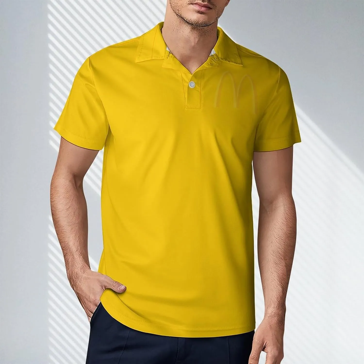 Men's Logo Polo T Shirt Short Sleeve T-Shirts for Men Teens Boys Round Neck Tshirt Merch Work Daily Clothes Uniform Tops