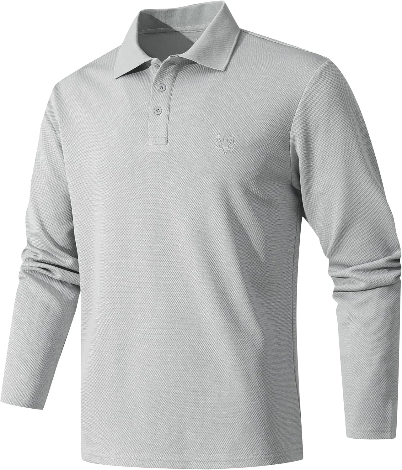 Men's Long Sleeve Polo Shirt Quick Dry Performance Tactical Shirts Daily Casual Stylish Collared Shirts for Men