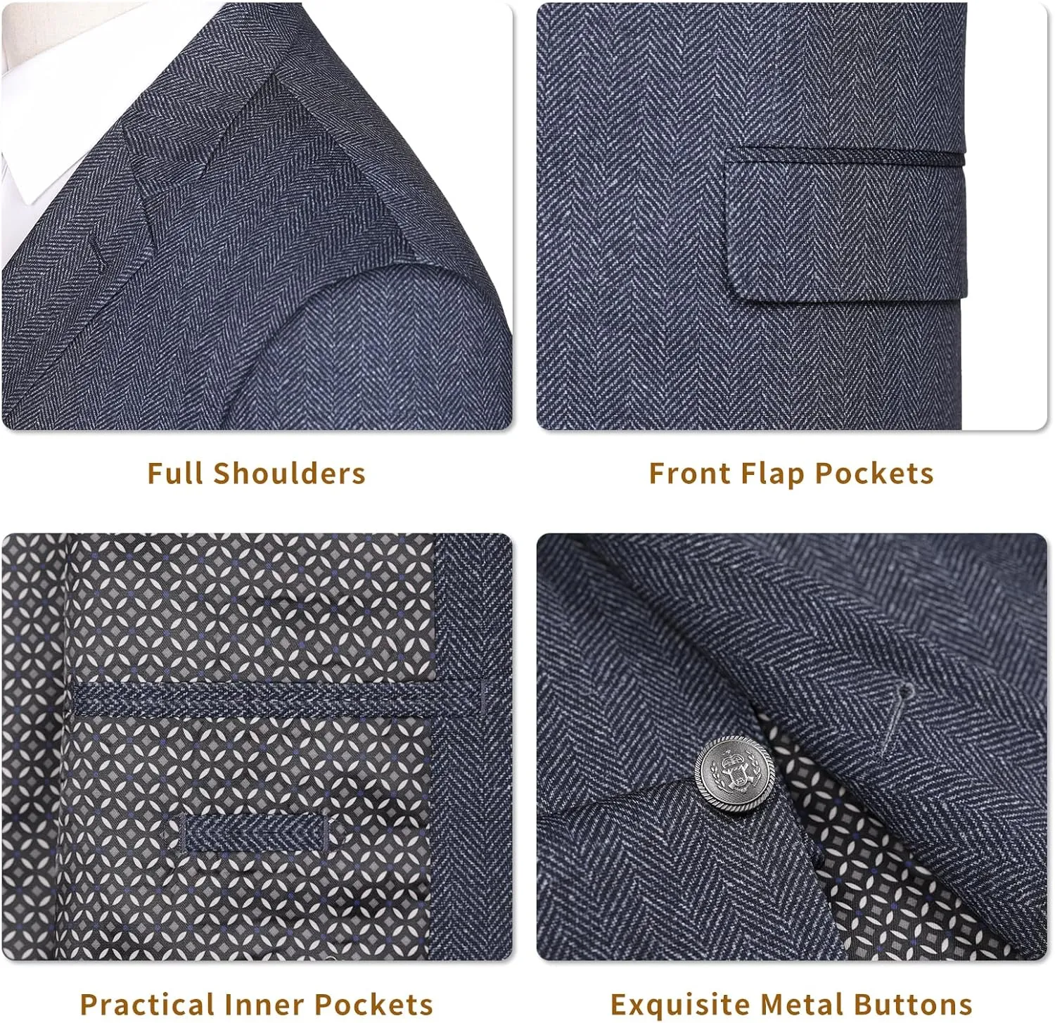 Men's Sport Coat Classic Fit Knit Blazer 2 Button Single Breasted Notch Lapel Casual Sports Jacket for Daily