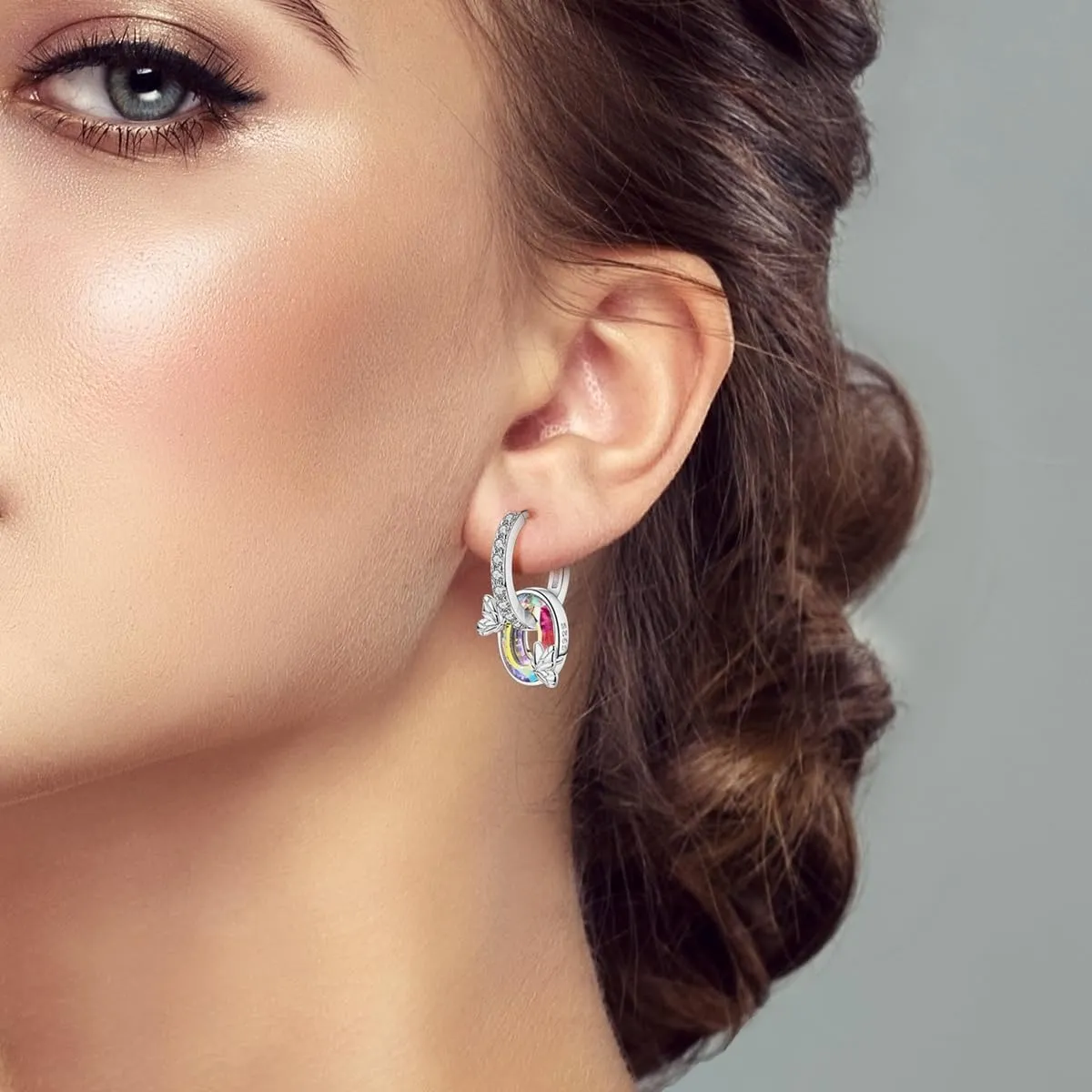 Parmuz 925 Sterling Silver Huggie Hoop Earrings Butterfly Posts Thick Chunky Hoops for Women Small Tiny cuff Cubic Zirconia Snake Heart Earring