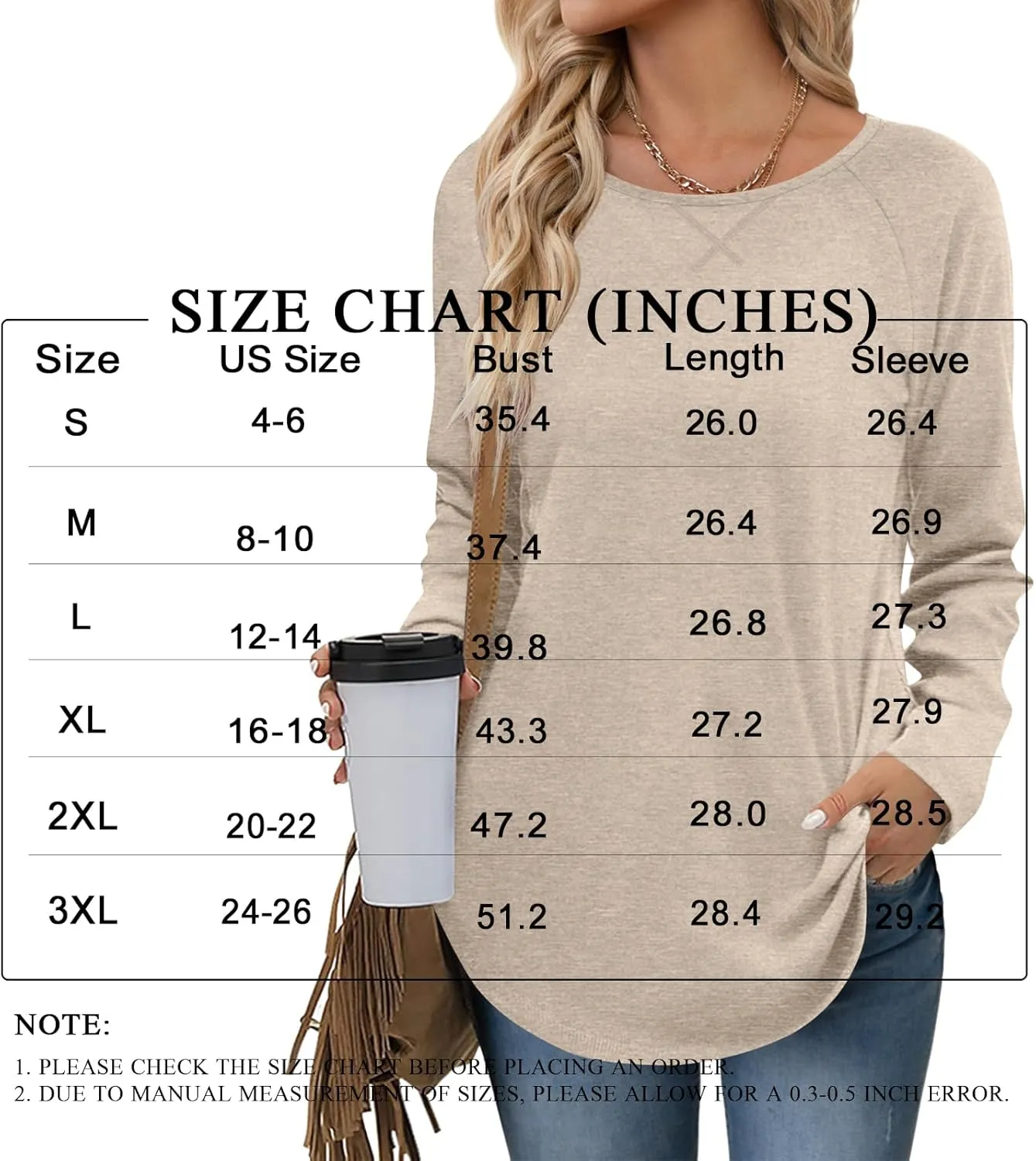 POPYOUNG Womens Fall Winter Casual Shirts Long Sleeve Side Split Pullover Tunic Tops for Leggings Loose Blouse