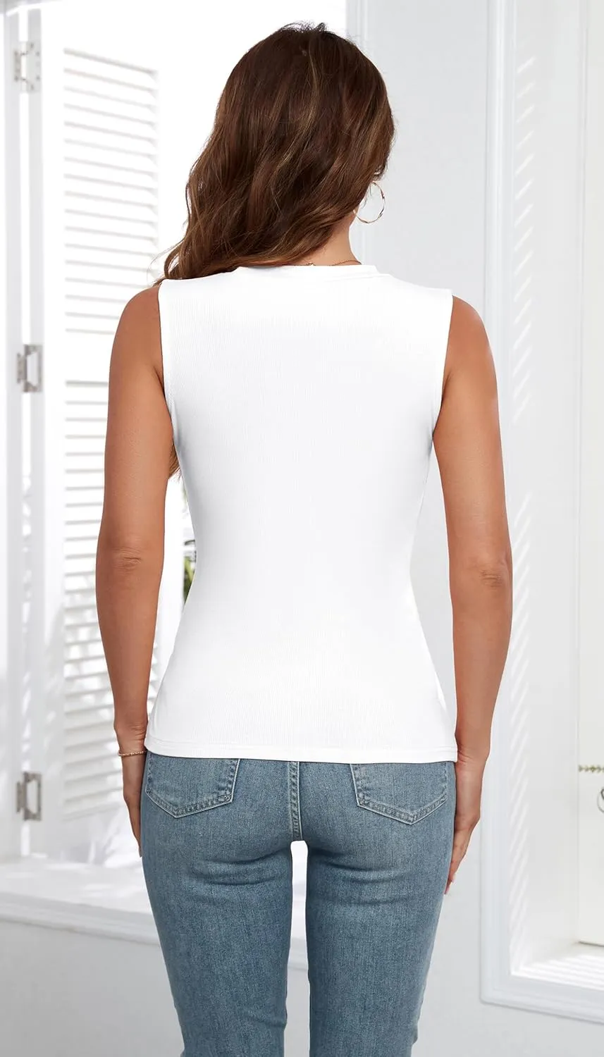 Tank Tops for Women Summer Sleeveless Racerback Casual Basic Ribbed Slim Fitted Shirts