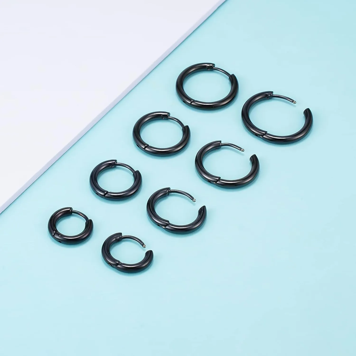 Titanium Huggie Hoop Earrings Hypoallergenic Nickel Free Hinged Sleeper Earrings for Sensitive Skin Cartilage Helix Lobes