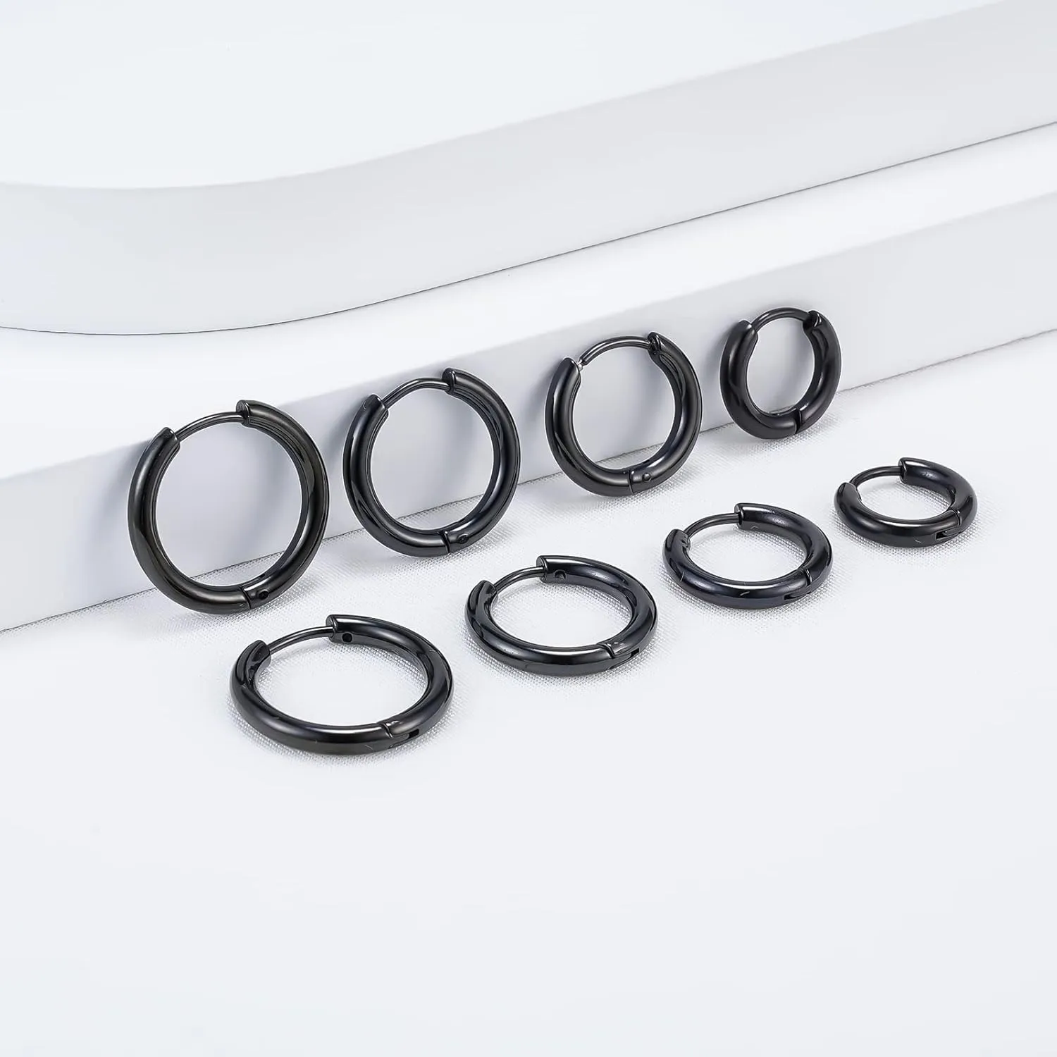 Titanium Huggie Hoop Earrings Hypoallergenic Nickel Free Hinged Sleeper Earrings for Sensitive Skin Cartilage Helix Lobes
