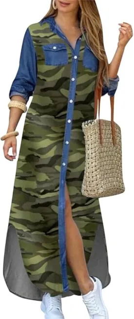 Women's Beach Cover Up Swing Simple Dress Split Sundress Daily Irregular Hem Maxi Dress
