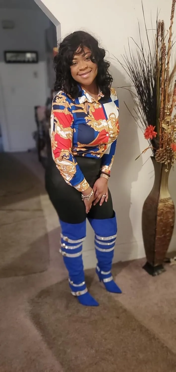 Women's Buchona Blouses Long Sleeve Floral Print Button Down Shirts, Loose Collar Sexy Tops for Everyday & Party Wear
