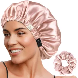 YANIBEST Double Layer Satin Bonnet Silk Bonnet Adjustable Hair Bonnet for Sleeping Bonnets for Women Curly Natural Hair Mom