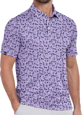 ZITY Mens Print Polo Shirts Short Sleeve Moisture Wicking Shirts for Men Golf Tennis Daily Casual Collared T-Shirt