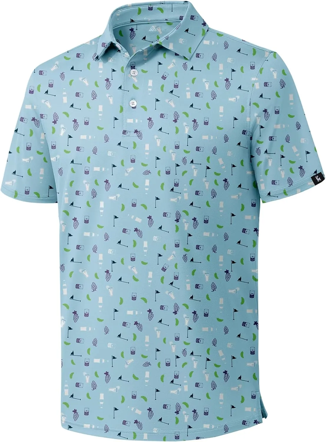 ZITY Mens Print Polo Shirts Short Sleeve Moisture Wicking Shirts for Men Golf Tennis Daily Casual Collared T-Shirt